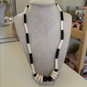 Candace Loweed Rubyz Vintage Black and White Beaded Necklace